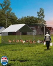 GarveeLife Large Metal Chicken Coop, Chicken Run for 10/20 Chicke