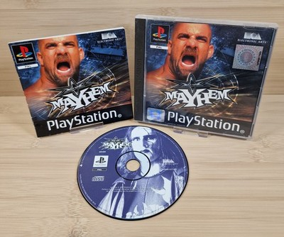 WCW Mayhem PS1 Playstation 1 Black Label komplett mit Handbuch