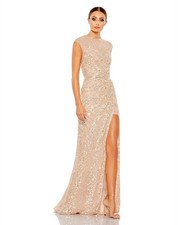 Mac Duggal 5619 Illusion Neck Sequin Gown Plus Sz 20 Nude Mrsp $498