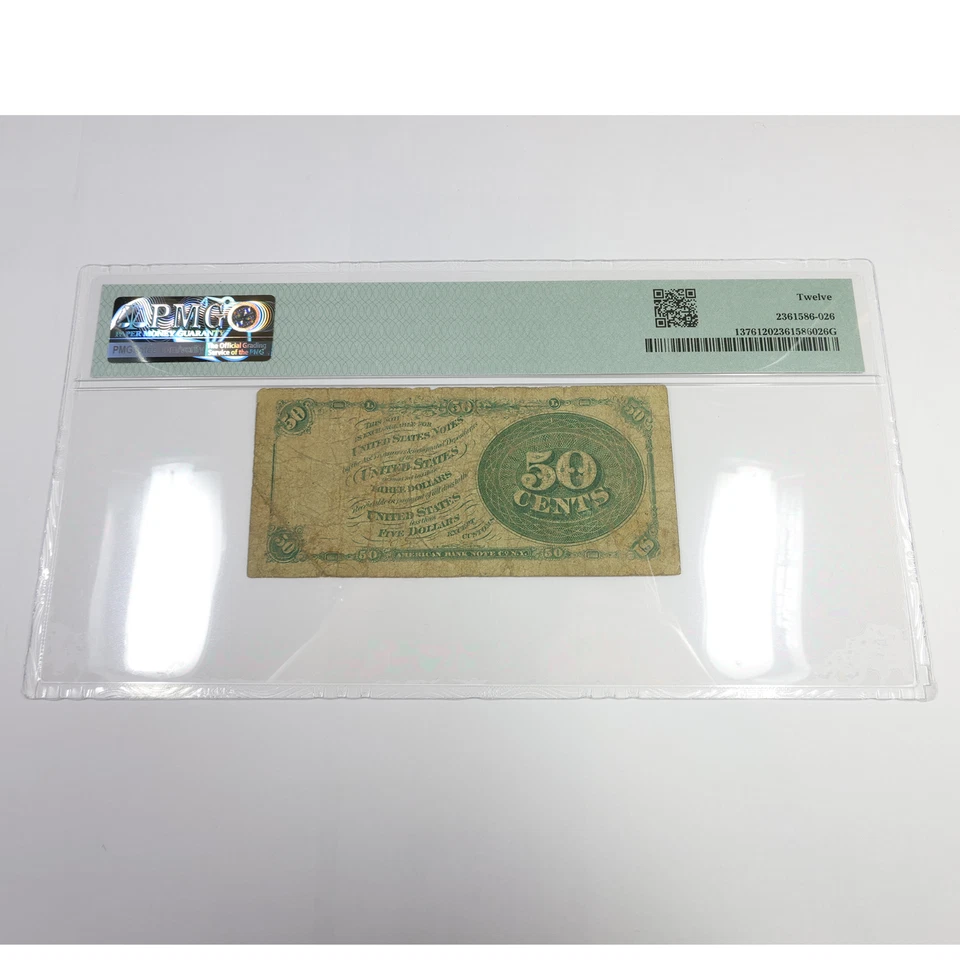 1863 PMG F12 United States Fractional Currency 50c Cent Note FR 1376 #57278F - Image 2 of 2