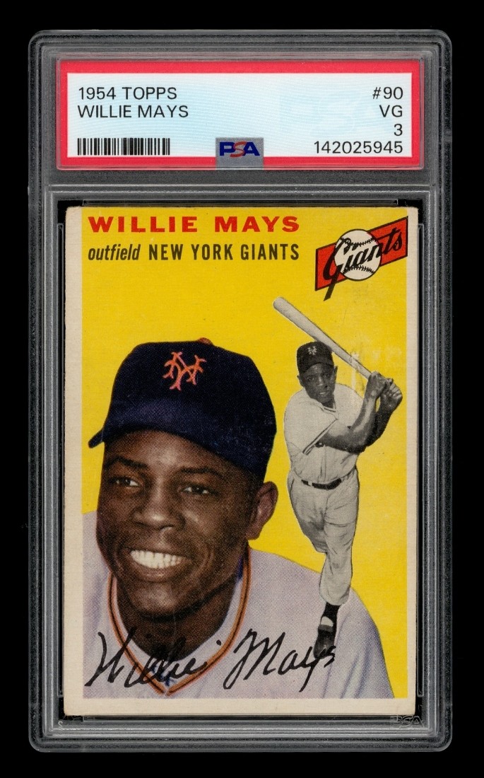 1954 Topps Set-Break # 90 Willie Mays PSA 3 VG view 1