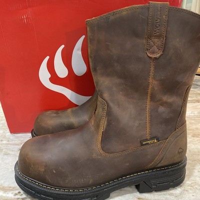 Wolverine Hellcat Men's 13 M Safety Toe W201178 Pull-On Waterproof 10'' Brown