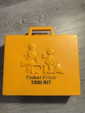 Vintage Fisher Price Tool Kit Orange Case WORKING Drill 1977