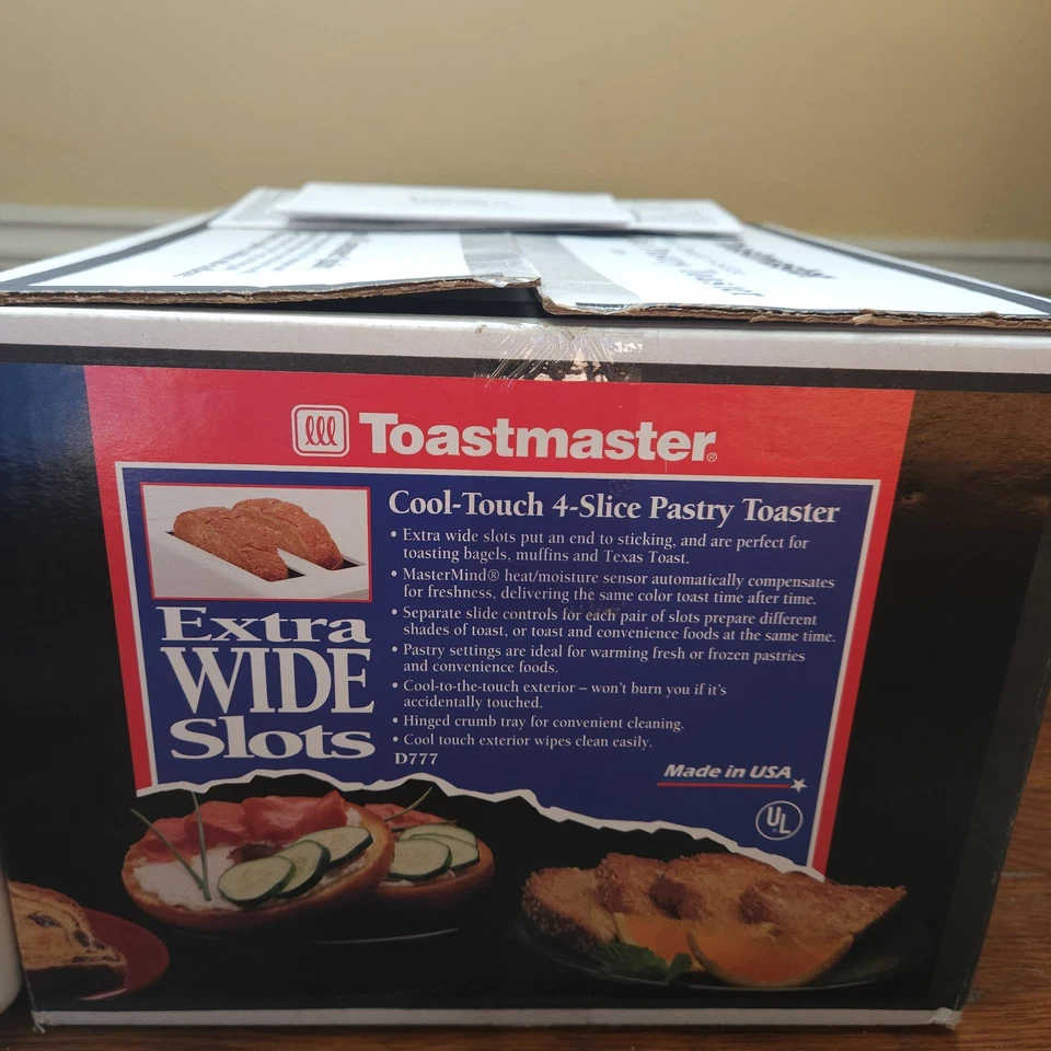 Toastmaster Vintage 4 Wide Slot Pastry Toaster Cool Touch Made in USA D777D - Image 4 of 4