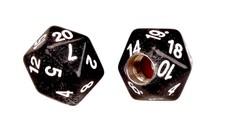Porkchop 20 Sided Dice Bicycle Tire Schrader Valve Caps Pair Black Glitter