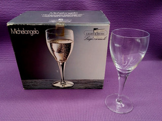 Set 6 Michelangelo Wine Stem Glasses Crystal Glass Light & Music Luigi Bormioli