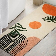 Boho Bathroom Runner Rugs 24 x 60 Non Slip, Large Long Bathroom Rug Cute Bath...