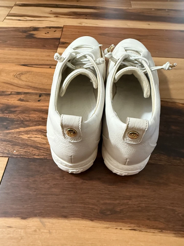 Zapatilla deportiva Paul Green para mujer Faye de cuero con plataforma baja marfil talla 9  Foto 3 de 4