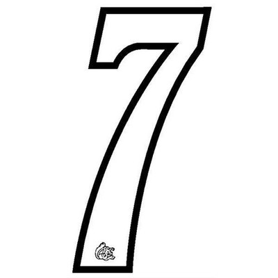 Mongoose plate number #7 decal - Black Outline