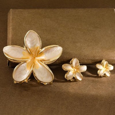 Gradient Alloy Oil Dropping Lily Flower Hair Clip Versatile Hair Accessory~Y