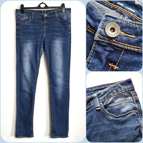 Denim&Co Size 14 Blue Denim Skinny Jeggings Trousers Stretchy Pockets