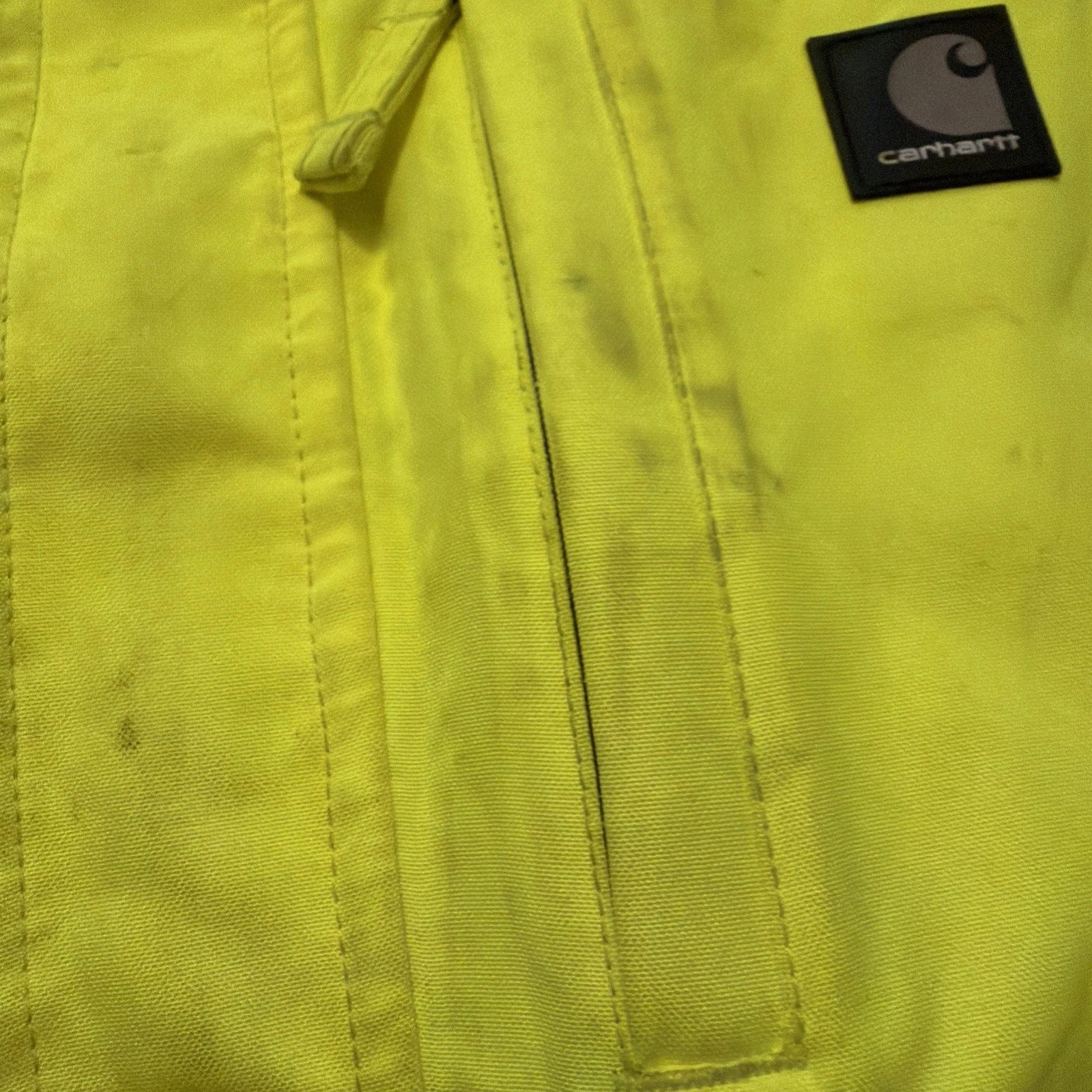 Carhartt Hi-Vis Reflective Safety Work Jacket Yellow/Black Sz M Class 3 Level 2 image 6