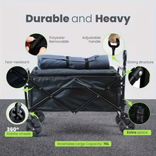 Heavy Duty Folding Wagon All Terrain 220-680LB Utility Cart Camping Garden