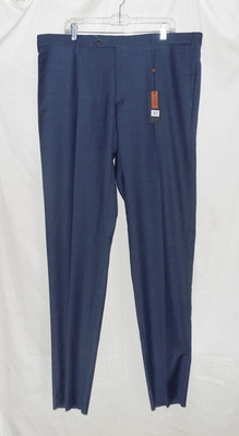 Zanella Mens Parker Pants Blue 100% Virgin Wool Stretch Waistband Trouser 40 NWT