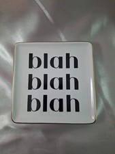 2020 Design Direct Blah Blah Blah Trinket Tray 5" Square Dish Table Decor