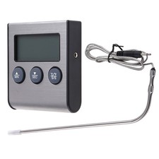 Digital Kitchen Thermometer LCD Display Long Probe Alarm for Grill Oven