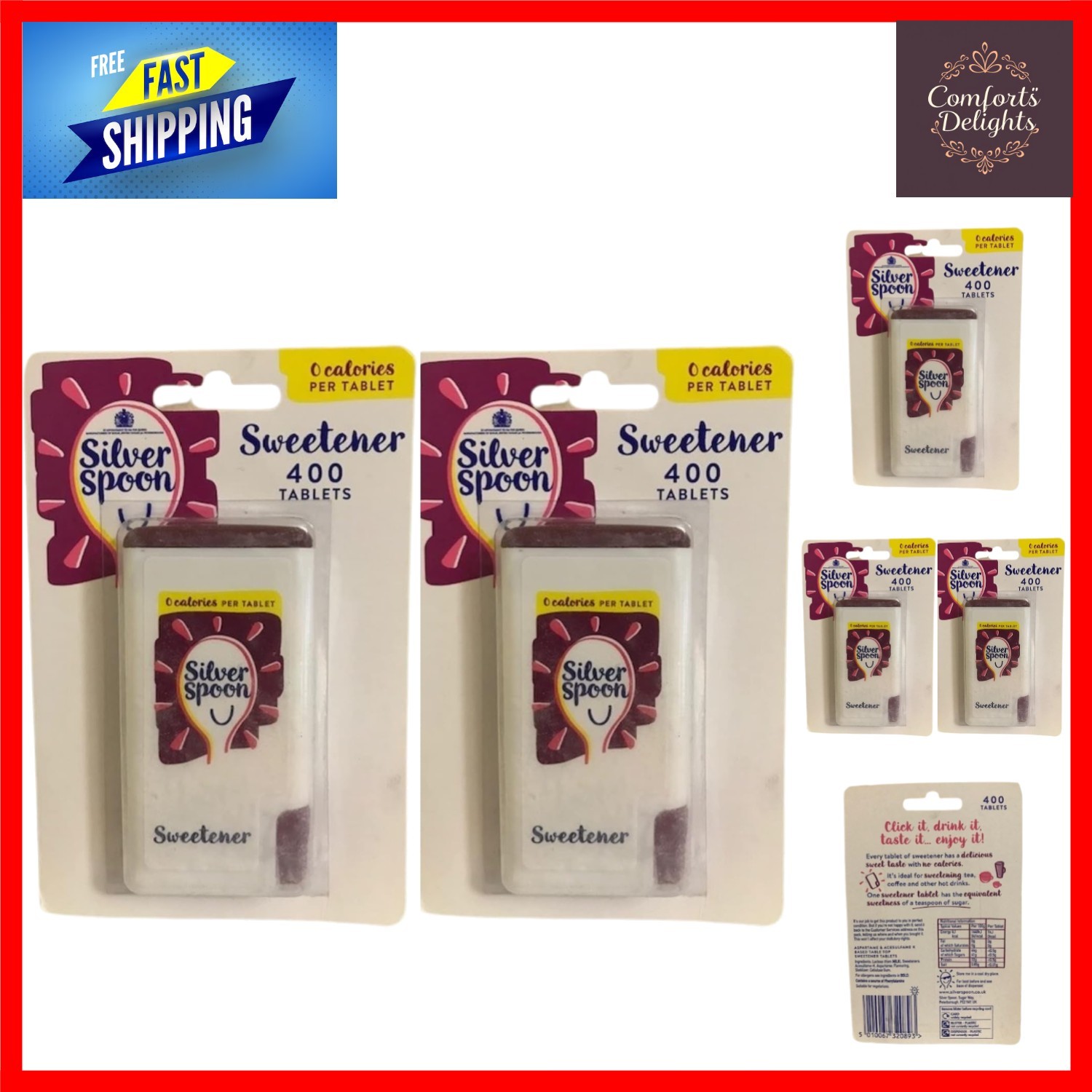 400 Sweetness & Light Sweetener Tablets - Calorie-Friendly Sugar Substitute Pack