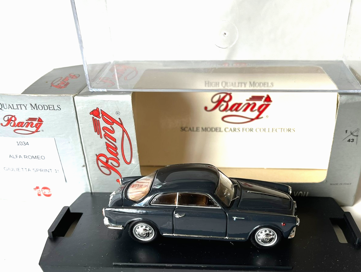 Alfa Romeo Giulietta Sprint 1t Dark Grey 1960 Bang 1/43 Diecast Model 1034