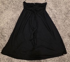 Express Black Strapless Knee Length Flowing Dress Size Medium For Spring Summer