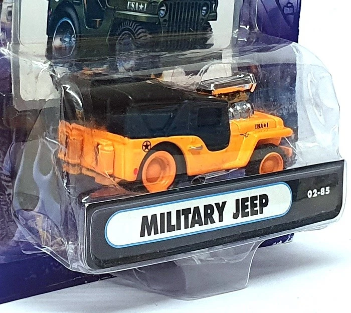 Muscle Machines 1/64 Scale 71151 02-85 - Military Jeep - Orange/Black - Image 3 of 4