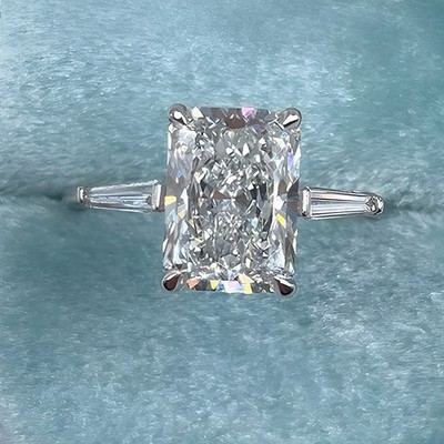 IGI Echtheit 14k Weißgold Ring 2,70 Ct Lab Created Radiant Diamond E F VVS