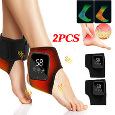 2PCS Electric Foot Ankle Massager for Pain Relief 3 Modes Vibration Hot Compress