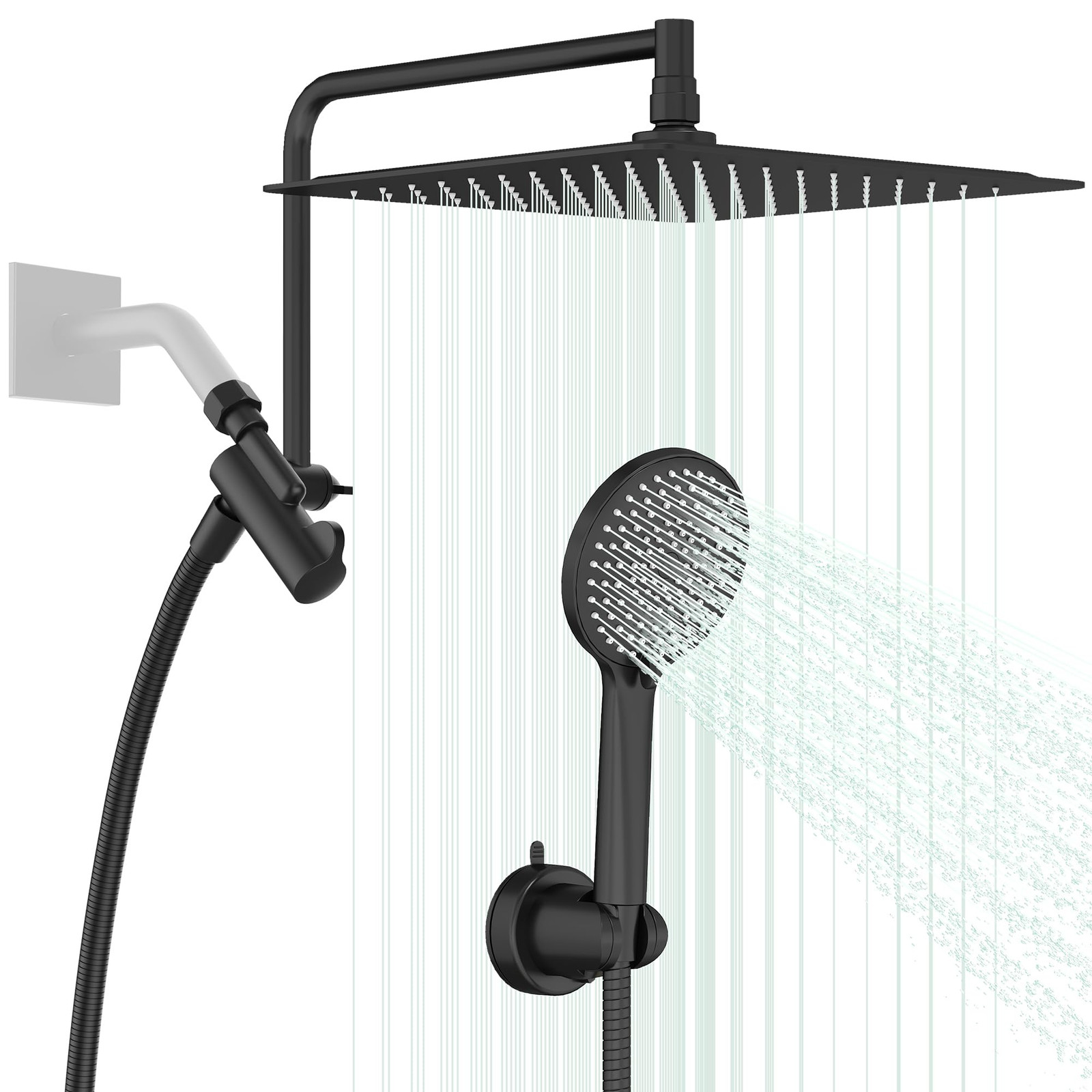 Double Shower Heads with Handheld Spray Combo, 10
