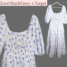 LoveShackFancy x Target Gemma Dress Large Floral Puff Sleeve Tiered Maxi Cottage