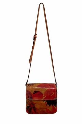 EUC Patricia Nash Balluri Crossbody   Spring Multicolor Floral Leather Bag