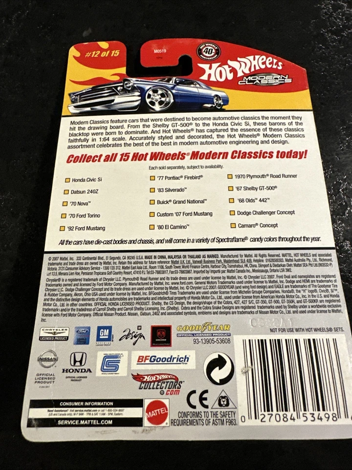 Hot Wheels Modern Classics '67 Shelby GT-500 - Blue & Red - Image 3 of 4