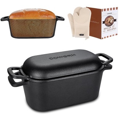 3.6QT Oval Dutch Oven for Bread Baking - Pre-Seasoned Cast Iron Sourdough Bre...