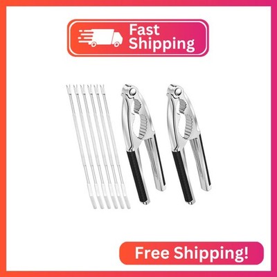 Anglekai Nut Crackers, 8Pcs Multi-Purpose Stainless Steel Seafood Pecan Cracker,
