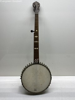 Vintage Monarch 5 String Open Back Banjo Inlaid Fingerboard