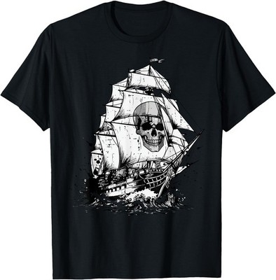 Pirate Ghost Ship Skull Vintage Costume Men Women T-Shirt