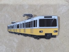 Tyne & Wear Metro - Metrocar (Yellow / White) Enamel Brooch Pin Train Badge