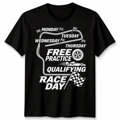 Unisex F1 Formel 1 Tage der Woche T-Shirt Handmade Racing Fan Geschenk Tee