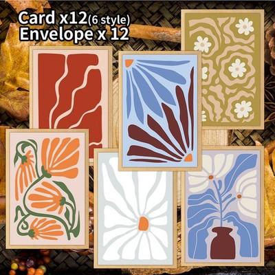 Bright Floral Thank You Cards Greeting Card Set 12 Pack Gift For Friends
