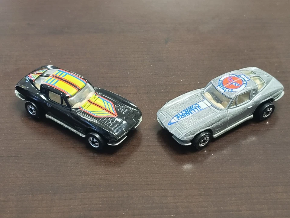 Juego Corvette vintage Hot Wheels Hi-Rakers ventana dividida '63 gris + negro como nuevo Foto 3 de 4