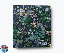 RIFLE PAPER CO. Peacock Classic Binder - 1" Three-Ring Binder with Soft Touch