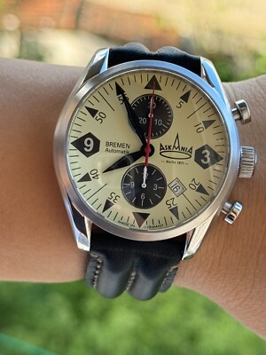 Askania Bremen Chronograph Automatic Mens 44mm Made in Germany