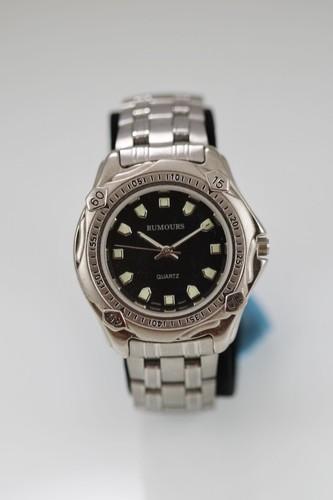 Rumours Orologio Uomo Argento Acciaio Inox Batteria Nero Impermeabile Quarzo