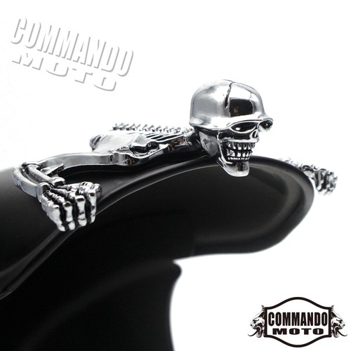 Skull Skeleton Accent Headlight Ornament For Harley 7" Headlight Visor & Fender - Picture 8 of 9