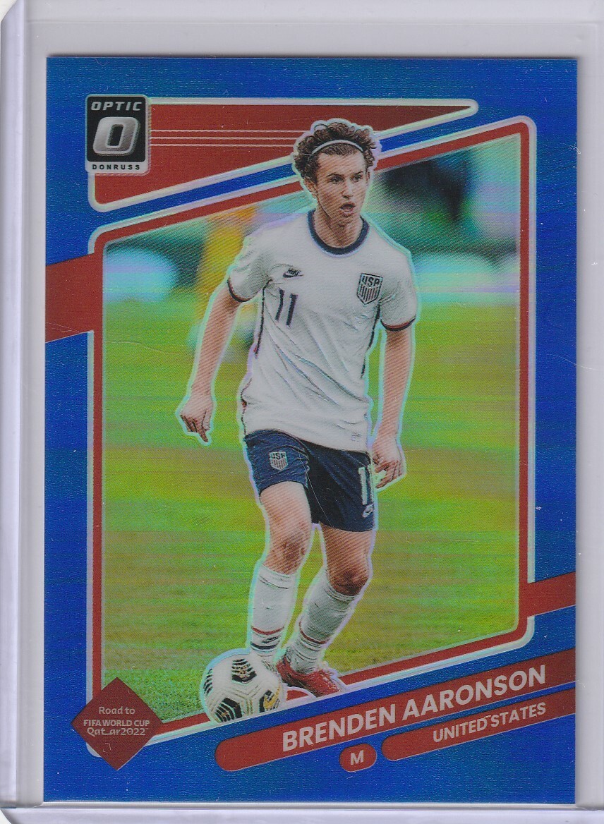 BRENDEN AARONSON 2021/22 Donruss Optic Road To Qatar Blue Holo Prizm SP /99 USA