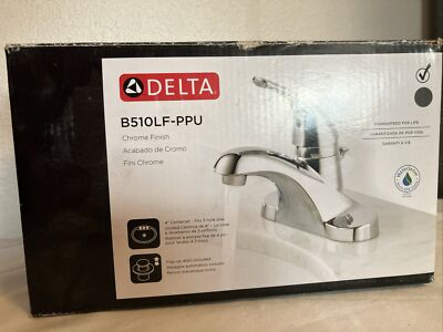 Delta Chrome Finish Faucet B510LF-PPU Fits 3 Hole Sink       BRAND NEW