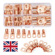 70Pcs Battery Lugs Battery Cable Ends Heavy Duty Copper Wire Lugs Ring Terminals