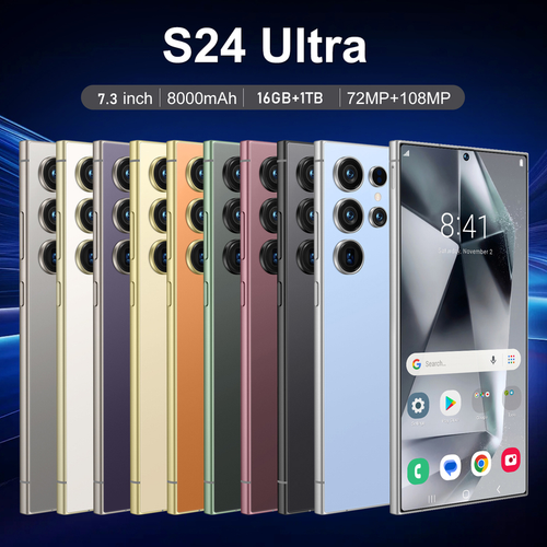 New S24 Ultra Factory Unlocked 7.3" Smartphone 5G Android 13 RAM 6GB ROM128G Gif - Picture 6 of 26