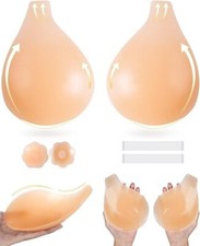 Sticky Bras-Push Up Adhesive Invisible Bra with Nipple Covers -L
