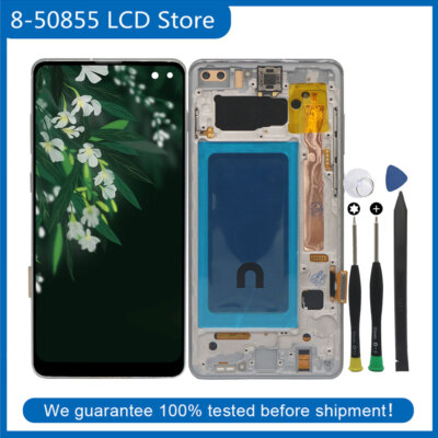 For Samsung Galaxy S10+ G975 LCD Display Touch Screen Digitizer Frame S10 Plus