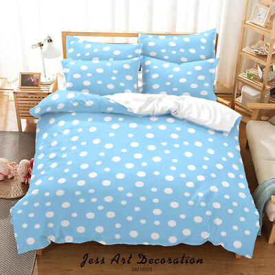3D Dots Simple Pattern Blue Quilt Cover Set Duvet Cover Bedding Pillowcases