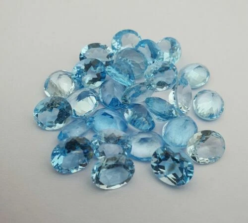 Gemas sueltas de topacio azul oval